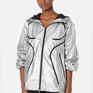 Stella McCartney x Adidas Womens Size large Metallic Silver Free Pace Jacket.